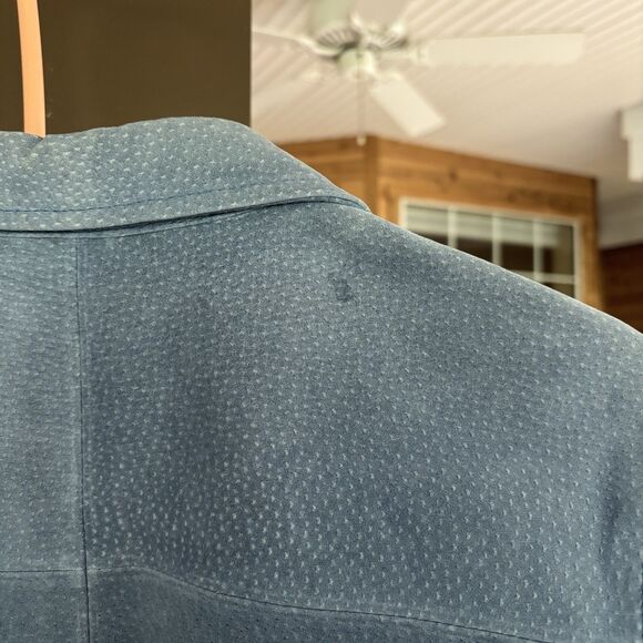 Bagadette Suede Shirt Jacket Women S Periwinkle Blue Button Down Lined - Picture 10 of 10